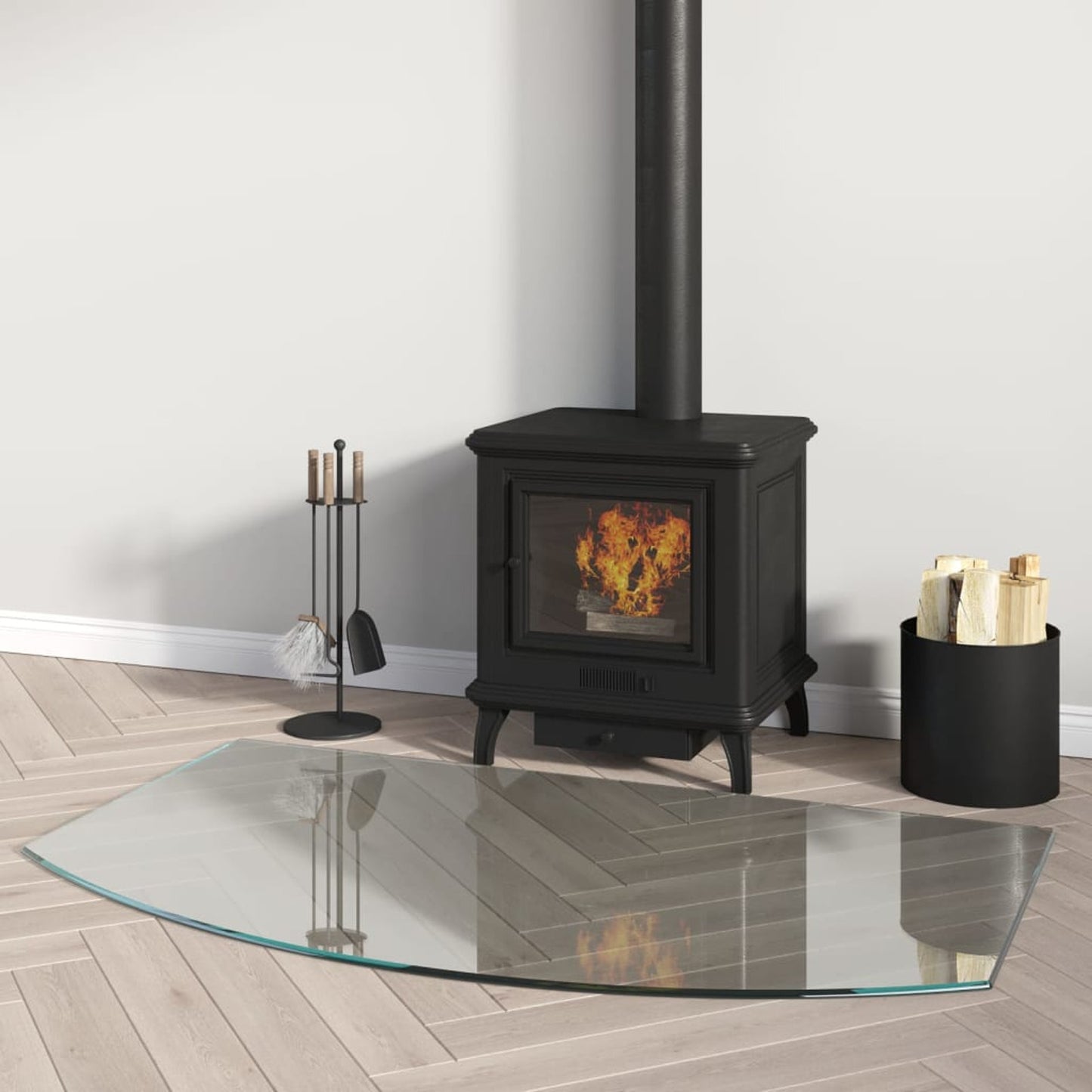 Haardvloerglas – Vloerbeschermer – Glasplaat – Hittebestendig Glas – Haardplaat – 100x60 cm – Duurzaam Transparant Glas - QUORE