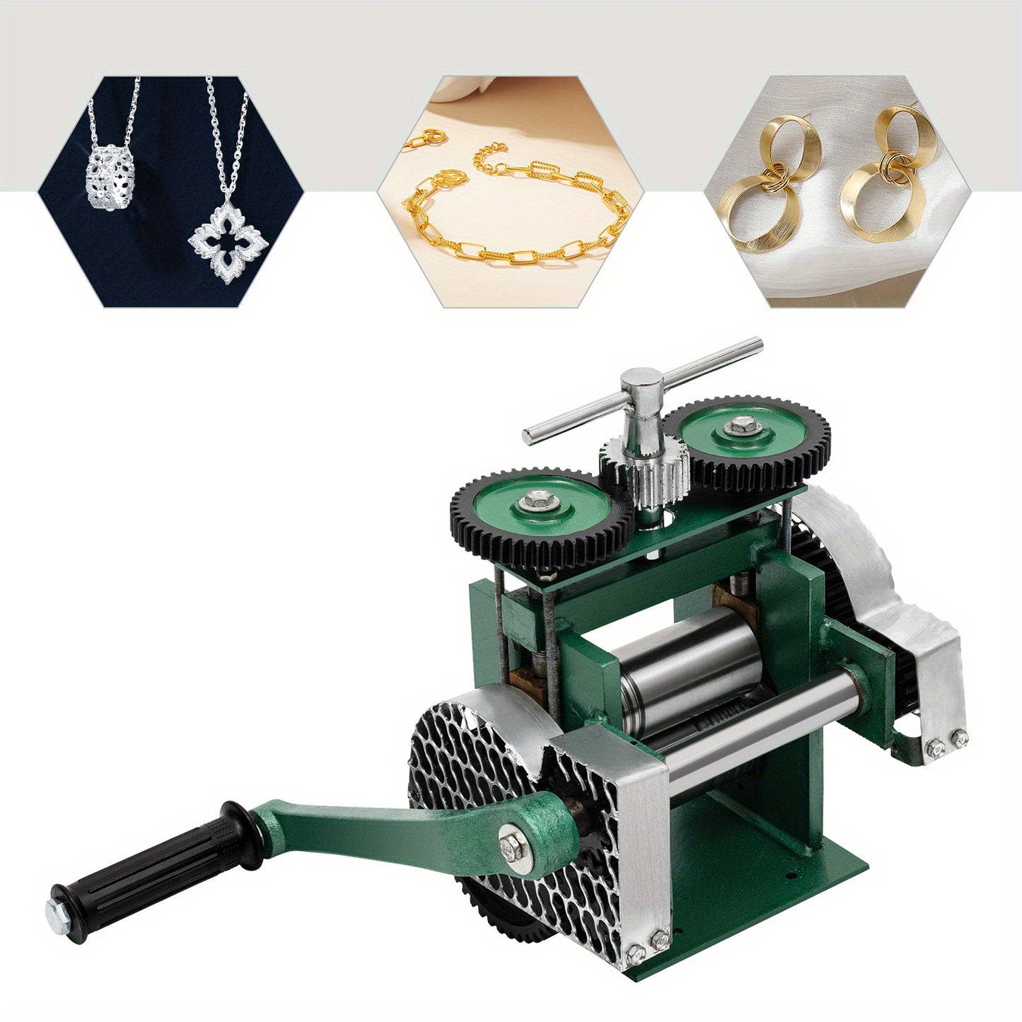 Rolling Mill – Rolmolen – Metaalwals – Draadwals – Sieraadmachine – 3-in-1 Functionaliteit – Duurzaam Gietijzer & Stalen Rollers – Viridity Variant