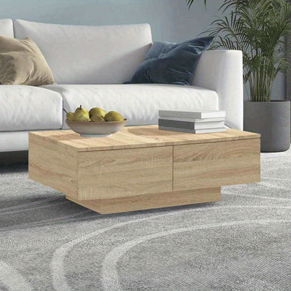 Salontafel – Woonkamertafel – Bijzettafel – Koffietafel – Tafel – Eiken – Uitklapbaar Blad – Verstopte Opbergruimte