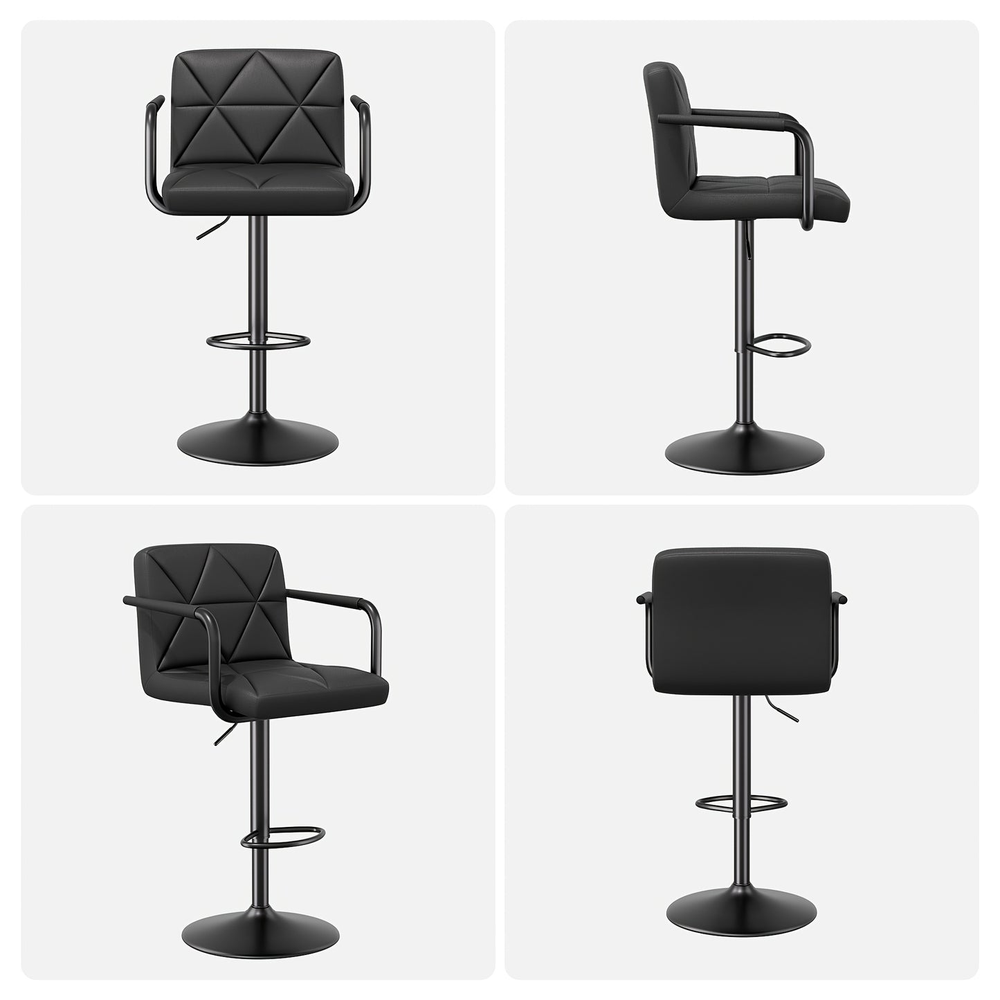 Barstoel – Barkruk – Barstoelen – Barkrukken – Keukenstoel – Verstelbaar – 360° Draaibaar – Ergonomisch Foam Comfort – Stevig Metaal Frame – Set van 2