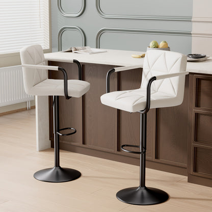 Barstoel – Barkruk – Barstoelen – Barkrukken – Keukenstoel – Verstelbaar – 360° Draaibaar – Ergonomisch Foam Comfort – Stevig Metaal Frame – Set van 2