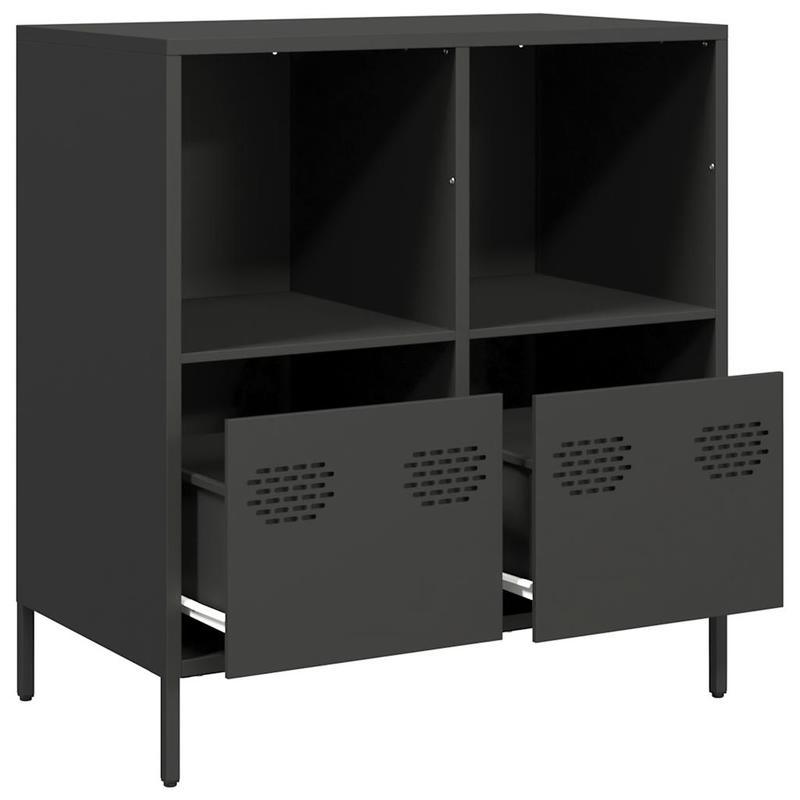 Sideboard 68x39x73.5cm cold-rolled steel black Practical and removable