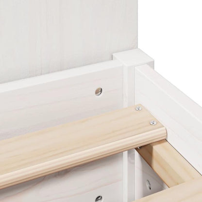 Massief Houten Bed – Houten Bedframe – Eenpersoonsbed – Slaapbank – Stijlvol Bed – Wit – 90x190 cm – Praktisch Demontabel Ontwerp – Koninklijk Design