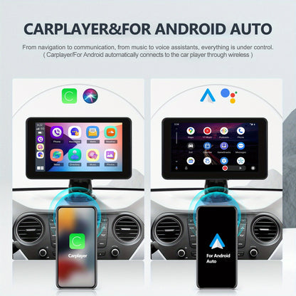 7-inch Autoradio – Car Player – Multimedia Systeem – Auto Entertainment – Draagbare Stereo – Draadloze CarPlay – Android Auto – Nachtzicht Camera Ondersteuning – 1024x600 IPS Scherm – Ingebouwde Speaker