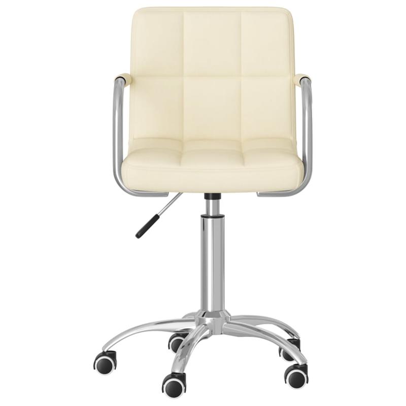 Swivel Office Chair in Cream Fabric – Stylish Design with 360° Rotation, Easy to Move with Wheels – Perfect for Home, Office, Bar, or Dining Room Use