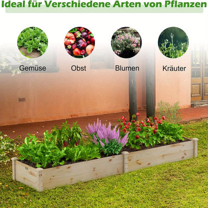 Tuinbak – Verhoogde Bak – Plantenbak – Kweekbak – Groentebak – Massief Vurenhout – Eenvoudige Montage – Open Bodem Drainage