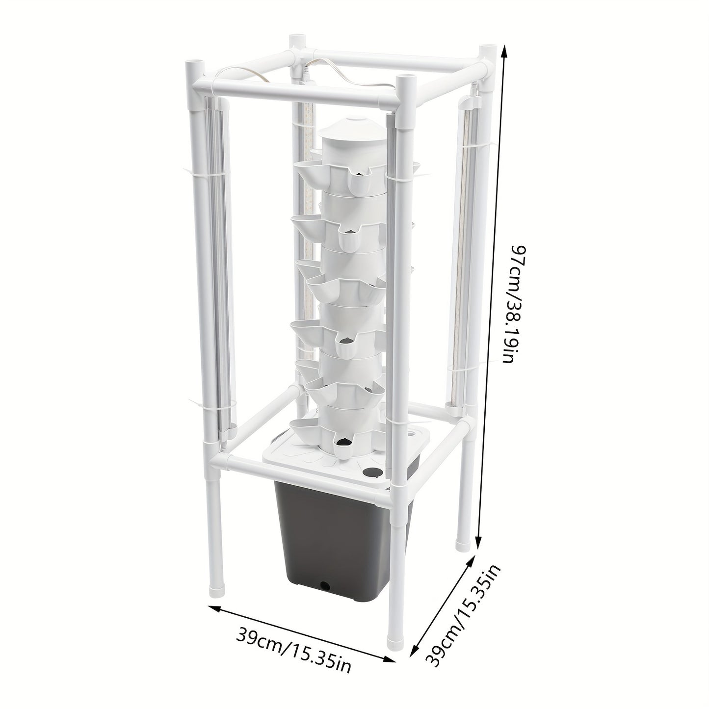 Hydroponische Plantentoren – Hydrocultuur Systeem – Indoor Tuin – Groeitoren – Kweekkit Compleet – Ruimtebesparend Ontwerp – 10L Waterreservoir