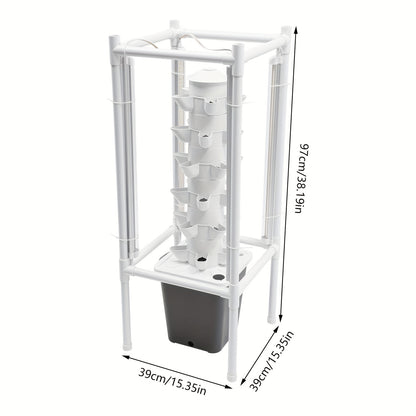 Hydroponische Plantentoren – Hydrocultuur Systeem – Indoor Tuin – Groeitoren – Kweekkit Compleet – Ruimtebesparend Ontwerp – 10L Waterreservoir