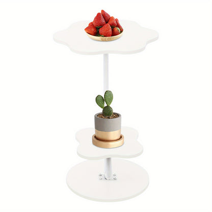 Salontafel – Koffietafel – Bijzettafel – Woonkamertafel – Sofa Tafel – Tweelaags – Creme Wit – Hout & Metaal – Compact 40cm Blad – 61,5cm Hoogte