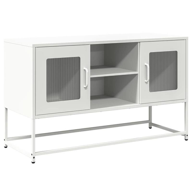 Mobile TV White 100.5x39x60.5 cm in Steel Practical Removable