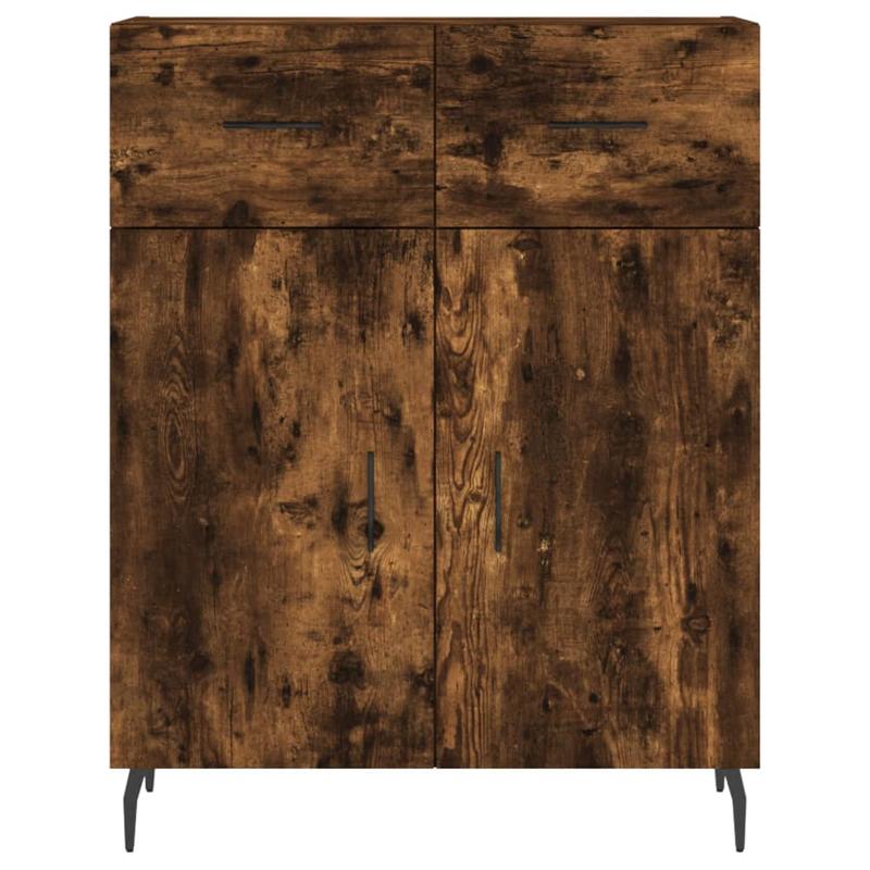 Classic Hardwood Dining Cabinet with Lockable Doors - 69.5x34x90cm Large Core Board Storage Sideboard, Finish, No Electricity Needed