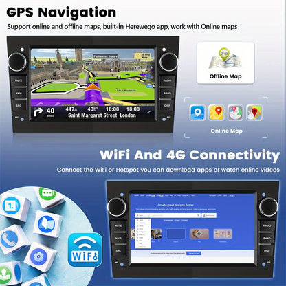 Android 15.0 Car Stereo – Multimediaspeler – Autoradio – Navigatiesysteem – Touchscreen Radio – 9 Inch HD IPS Scherm – Draadloze CarPlay & Android Auto – AHD Achteruitrijcamera Met Microfoon