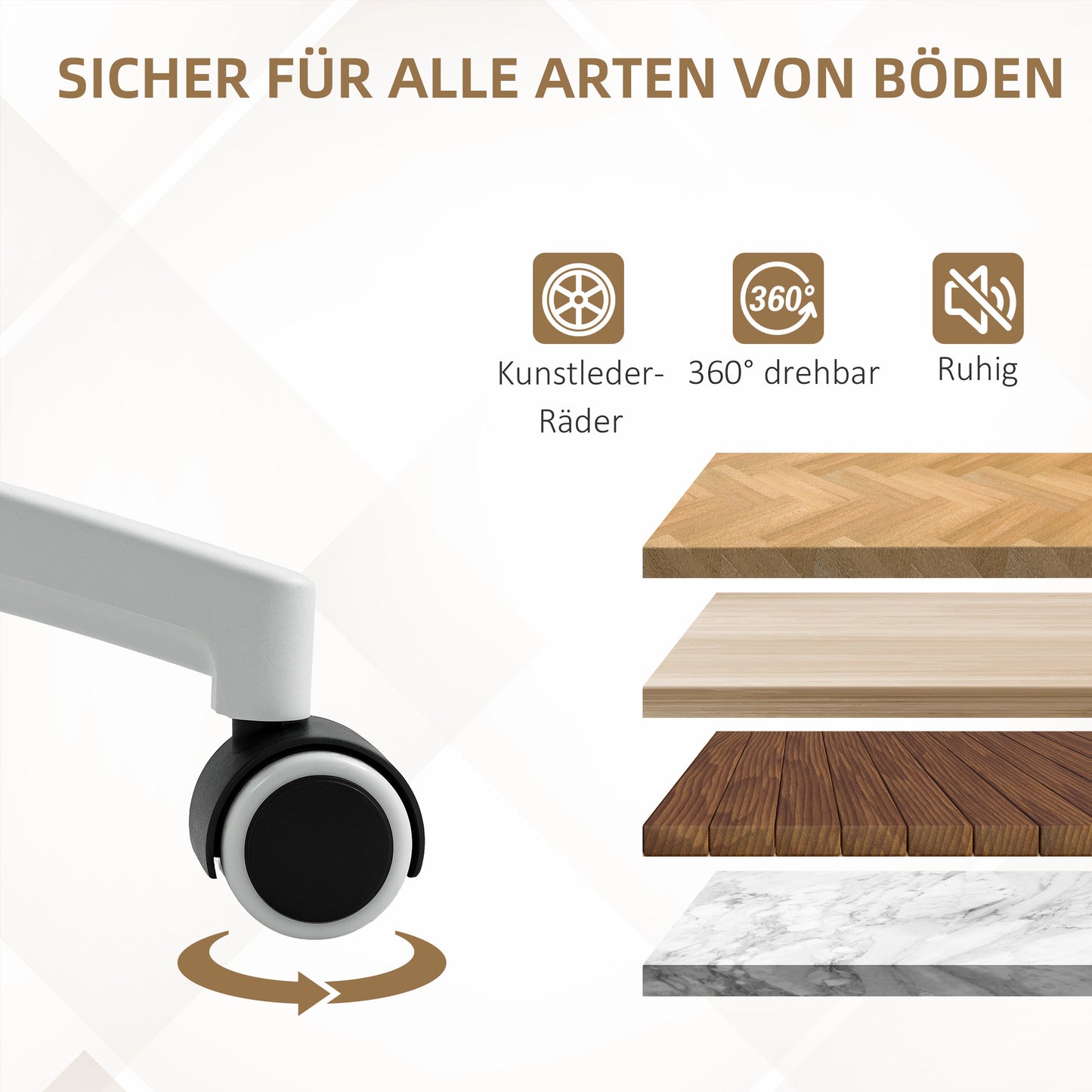 Bureaustoel – Kantoorstoel – Draaistoel – Bureaukruk – Verstelbare Stoel – Kunstleer – Kantelfunctie – Hoogte 49-59 cm – Max 120 kg