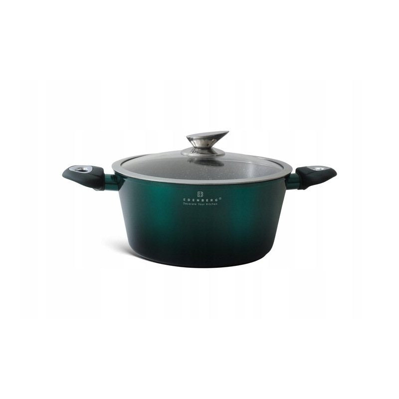Edenberg 15-Piece Ceramic and Marble Cookware Set with Kitchen Accessories | Induction Cookware Set | Coated Pots and Pans | Cookware Set | Induction Cookware | Pot | Pan | Suitable for All Stove Types | EB-5628