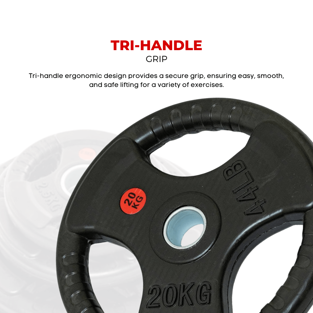 Weight Plate Value Set – Tri-Grip Rubber-Coated Cast Iron – 37.5KG, 107.5KG, 147.5KG, 290KG – 50mm Hole for Strength Training, Powerlifting, CrossFit & Home Gym