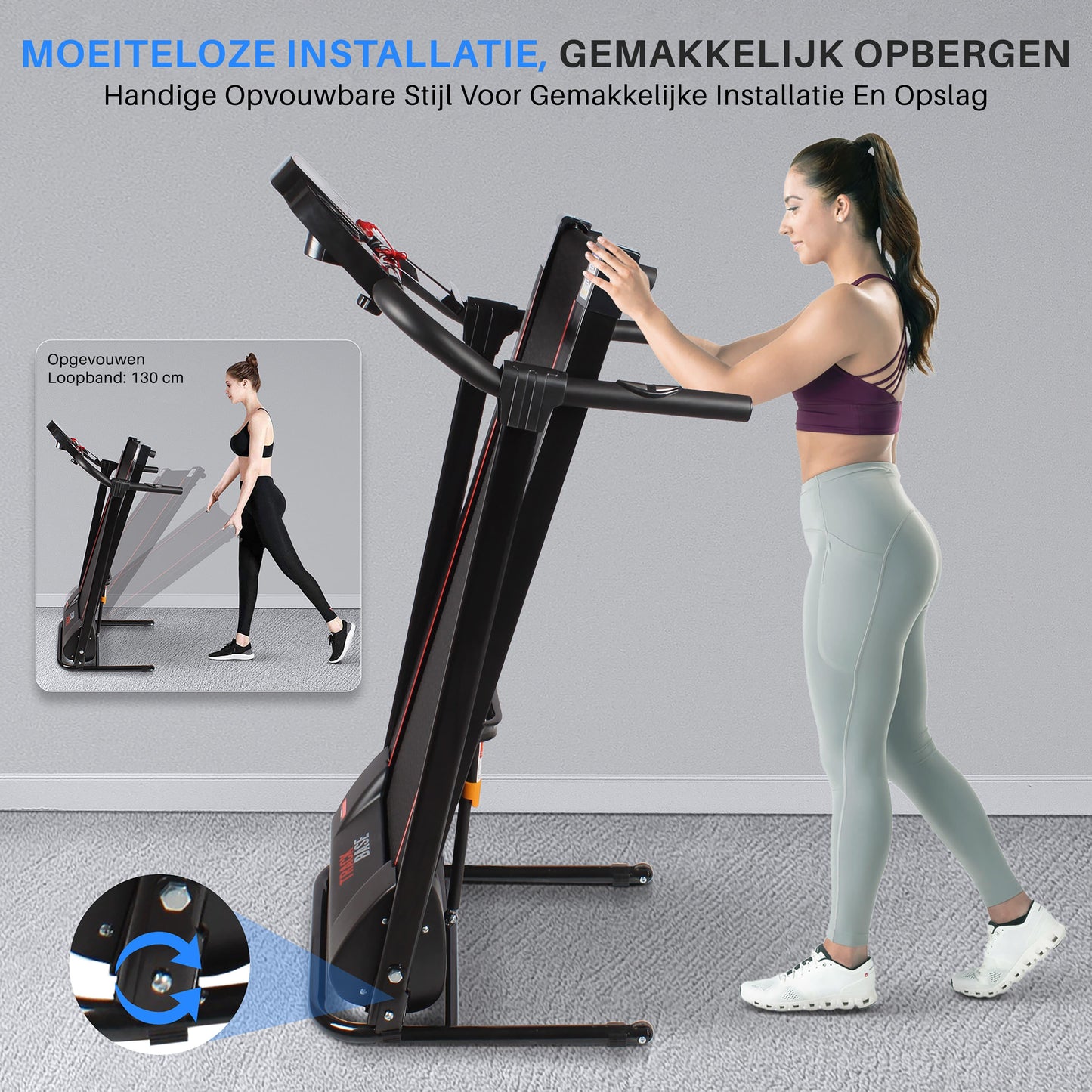Loopband – Treadmill – Hardloopband – Wandelband – Fitnessapparaat – Inklapbaar Design – Aluminium Behuizing – LCD Display – Bluetooth Connectiviteit