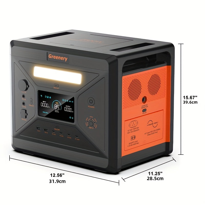 Zonnegenerator – Draagbare Stromgenerator – Powerstation – Noodstroomvoorziening – Camping Energiebron – 2500W Vermogen – 2304Wh Batterijcapaciteit