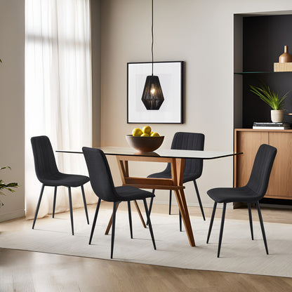 Eetkamerstoelen – Stoelen – Kuipstoelen – Eettafelstoelen – Keukenstoelen – Gestoffeerd – Stalen Onderstel – Set van 4 – Max 120 kg draaggewicht