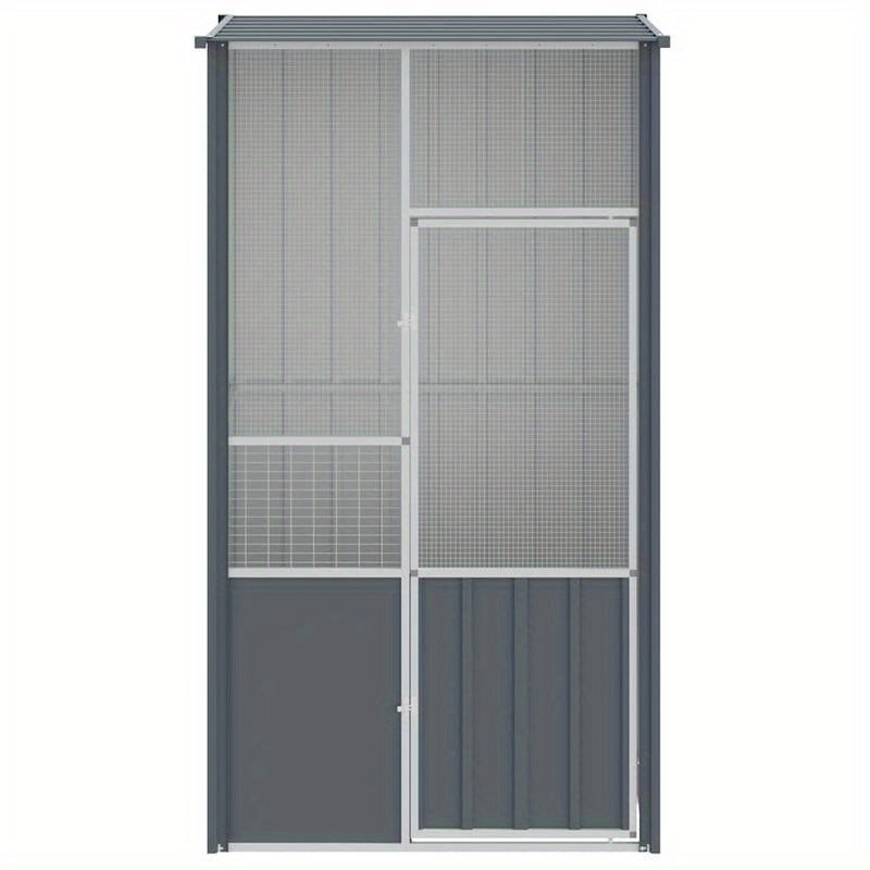 Volière – Vogelkooi – Vogelverblijf – Vogelren – Vogelhok – Gegalvaniseerd Staal – 115x78x200 cm – Roestbestendig – Eenvoudig Schoon te Maken