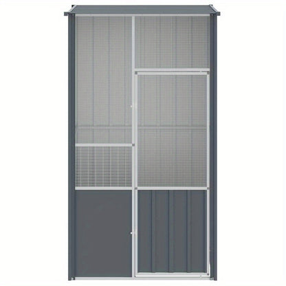 Volière – Vogelkooi – Vogelverblijf – Vogelren – Vogelhok – Gegalvaniseerd Staal – 115x78x200 cm – Roestbestendig – Eenvoudig Schoon te Maken