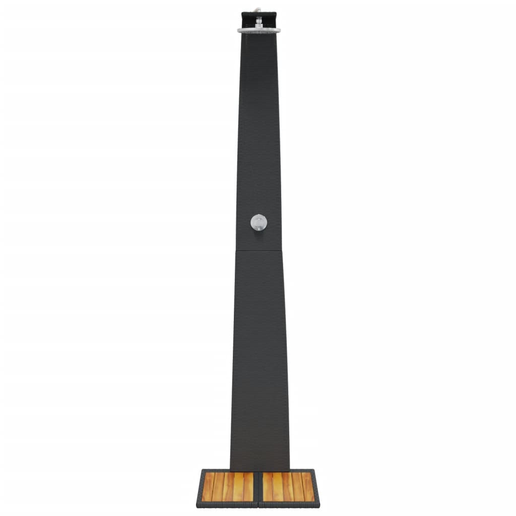 Buitendouche – Tuindouche – Campingdouche – Solar Douche – Zonnedouche – PE Rattan – Houten Acaciahouten Bodem – Beige