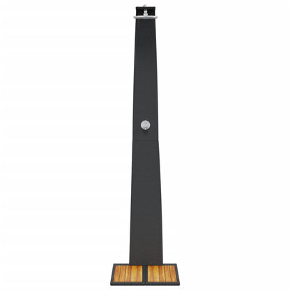 Buitendouche – Tuindouche – Campingdouche – Solar Douche – Zonnedouche – PE Rattan – Houten Acaciahouten Bodem – Beige