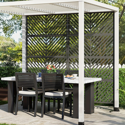 A Sturdy, Rust-Resistant Metal Privacy Screen Designed for Outdoor Patios, Featuring a Decorative Fence Panel That Withstands Weather Conditions, Measuring 182.88 cm in Height And 101.6 cm in Width, Perfect for Backyard Separ