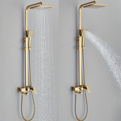 Modern Gouden Douche Systeem – Douche Set – Regendouche – Handdouche – Mengkraan – 20 cm Regenval – Thermostatisch – Wandmontage