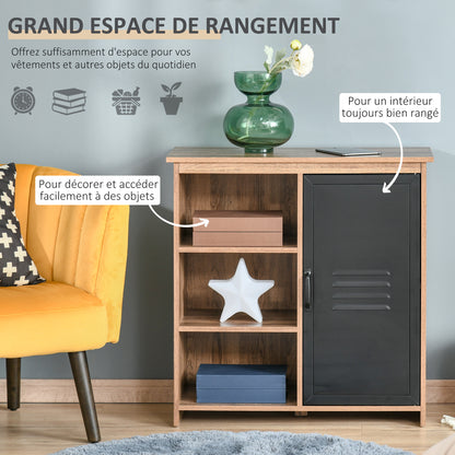 Schoenenkast – Schoenenrek – Schoenopberger – Schoenmeubel – Schoenenkastje – Boho Rattan Design – Compact 80x24,5x110 cm – Verstelbare Legplanken