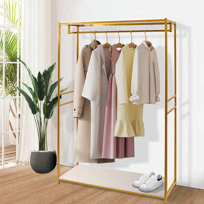 Kledingrek – Kledinghanger – Garderoberek – Kledingstandaard – Kledinghouder – Verstelbaar Hoogte – Sterk IJzeren Frame Goud - QUORE