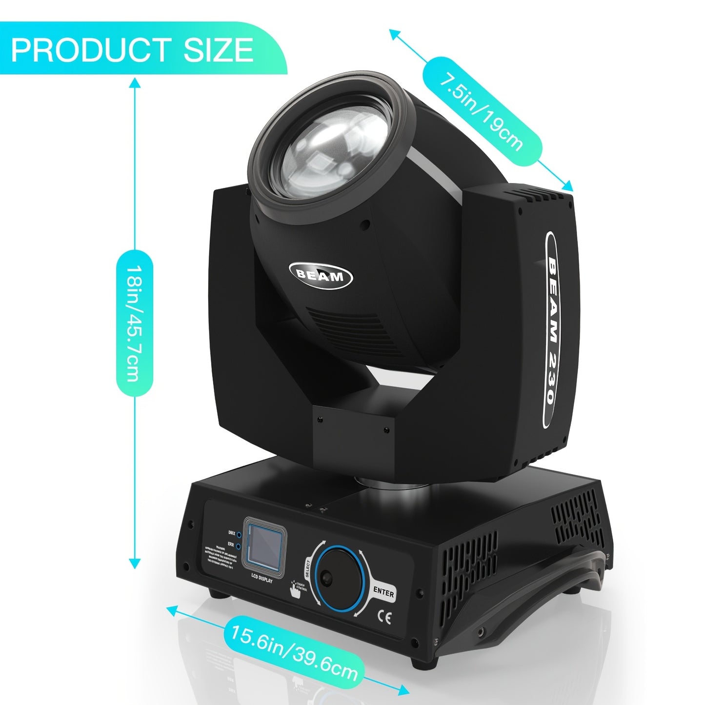 Moving Head Verlichting – Podiumlamp – DJ Licht – Disco Spot – Feestverlichting – 310W RGBW LED – 540° Pan & 270° Tilt – Krachtige 125.000 Lux Lichtopbrengst