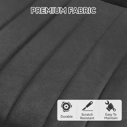 Eetkamerstoel – Stoel – Draaistoel – Keukenstoel – Bureaustoel – Ergonomisch Design – Zachte Schuimvulling – Zwart – Set van 2 – Synthetische Bekleding – Met Armleuningen – Metalen Frame