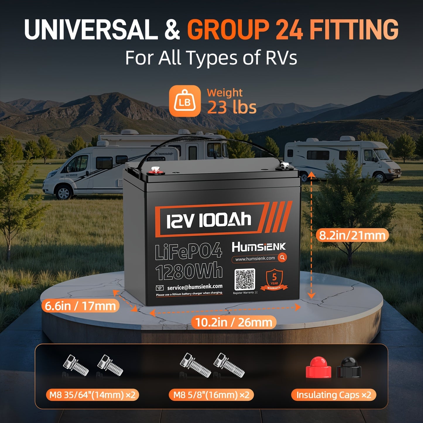 Li-ion Accu – LiFePO4 Batterij – Oplaadbare Batterij – Deep Cycle Accu – 12V 100Ah – 15.000+ Cycluslevensduur – Ingebouwd BMS – Compact ABS Behuizing