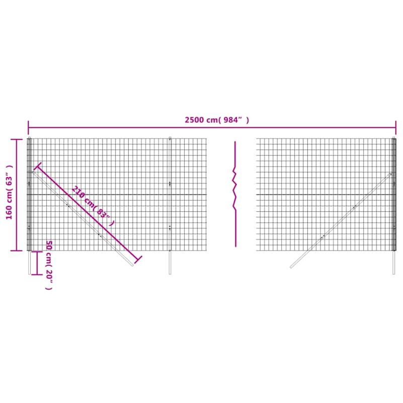 Groene Gaasomheining – Tuinafrastering – Metaalgaas – Terreinomheining – Beveiligingshek – Gegalvaniseerd Staal – 1,6m x 25m – Weerbestendig en Roestvrij