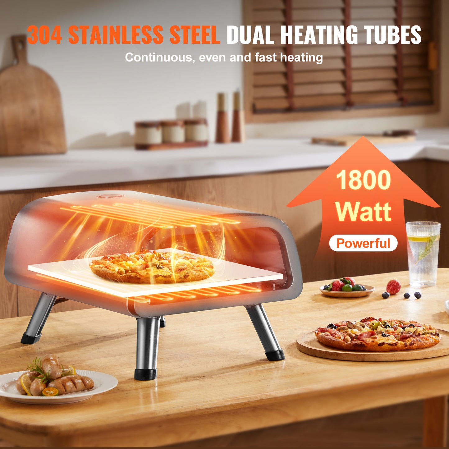 Pizzarette – Pizza Oven – Pizzamaker – Elektrische Oven – Tafeloven – Tot 850°C – Inclusief Timer en Draagtas