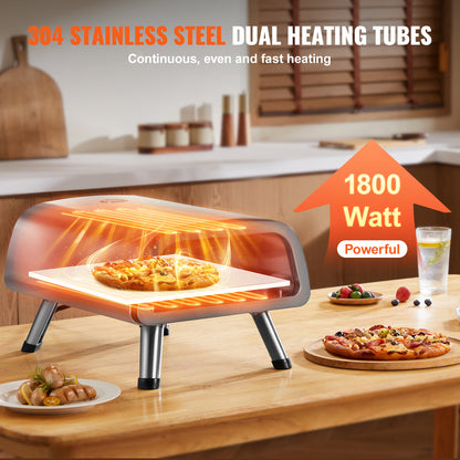 Pizzarette – Pizza Oven – Pizzamaker – Elektrische Oven – Tafeloven – Tot 850°C – Inclusief Timer en Draagtas