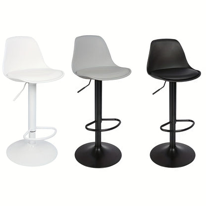 Barstoel – Barkruk – Barstoel Met Rugleuning – Barstoel Met Voetsteun – Set Van 4 – Verstelbare Zithoogte – PU-Leren Bekleding