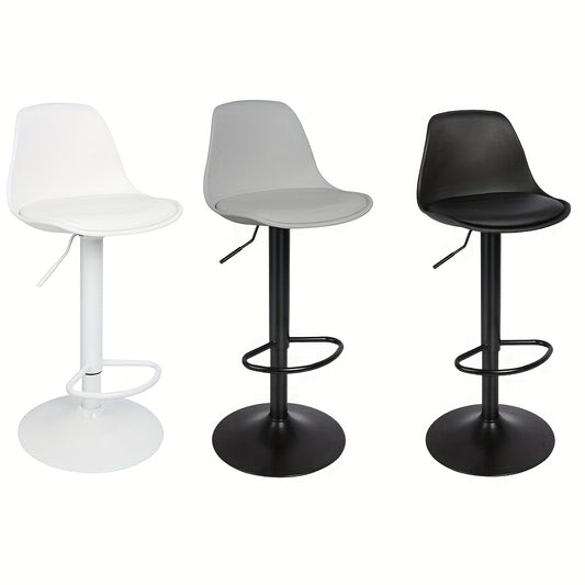 Barstoel – Barkruk – Barstoel Met Rugleuning – Barstoel Met Voetsteun – Set Van 4 – Verstelbare Zithoogte – PU-Leren Bekleding