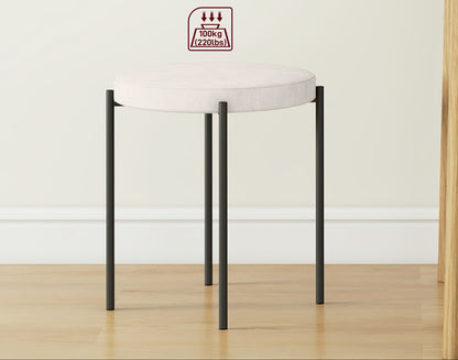 Eetkamerstoelen – Stapelbare Stoelen – Keukenstoelen – Krukken – Zitmeubilair – Set Van 4 Beige – Ruimtebesparend Ontwerp – Stevig Metalen Frame