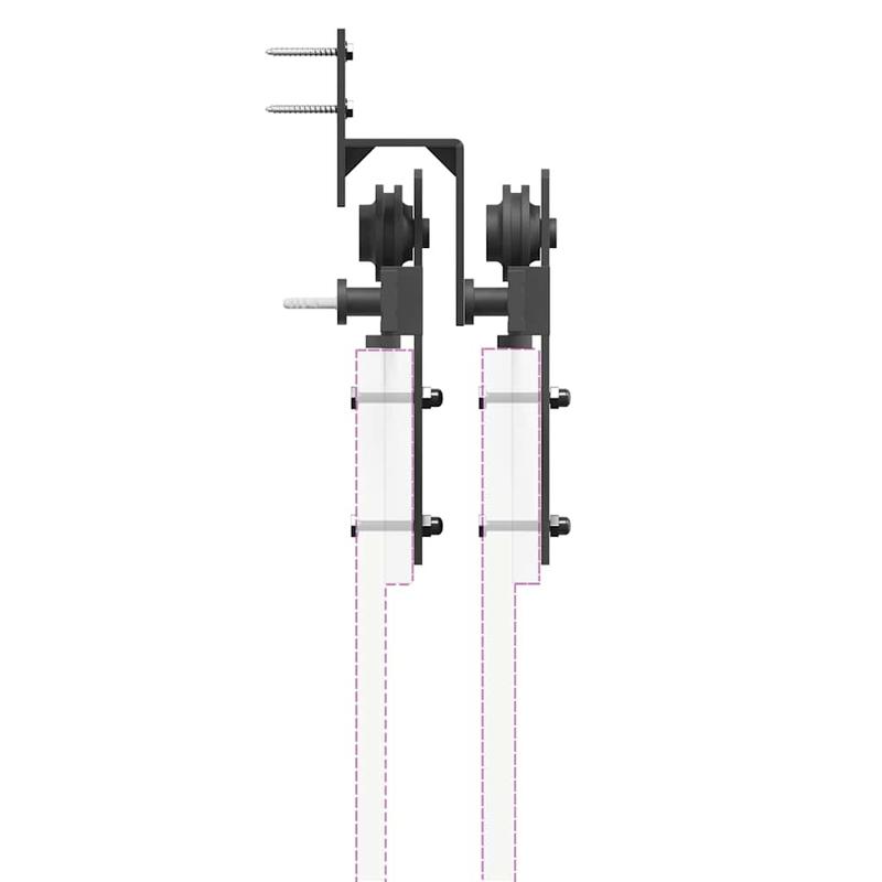 Schuifdeur Railsysteem – Schuifdeursysteem – Deurrails – Schuurdeur Rails – Kamerafscheider Rails – Houten Frame – 200 cm Lengte – Compleet Met Rollers – Eenvoudige Installatie