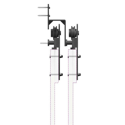 Schuifdeur Railsysteem – Schuifdeursysteem – Deurrails – Schuurdeur Rails – Kamerafscheider Rails – Houten Frame – 200 cm Lengte – Compleet Met Rollers – Eenvoudige Installatie