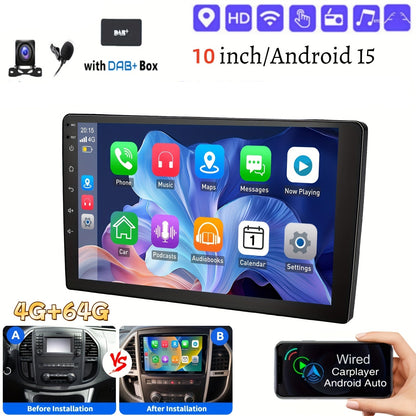 10 inch Autoradio – Multimedia Systeem – Navigatie Unit – Car Player – Touchscreen Display – Voor Benz Vito 3 W447 (2014-2020) – Split Screen – Draadloze Connectiviteit
