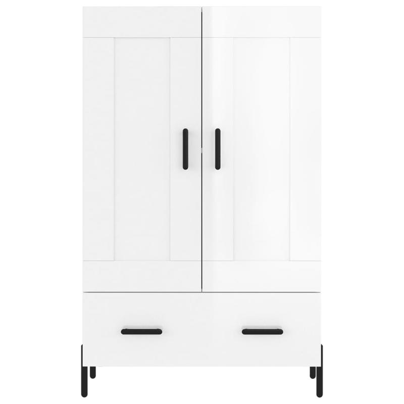 Highboard – Dressoir – Buffetkast – Opbergkast – Sideboard – Hoogglans Wit – Ruime Opbergruimte – Duurzaam Hout-Metaal