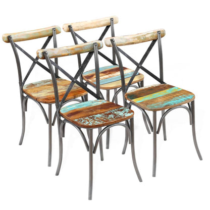 Eettafelstoel – Eetkamerstoel – Stoel – Kuipstoel – Meubel – Massief Mangohout – Zwart Stalen Frame – Handgemaakt – Duurzaam & Stevig