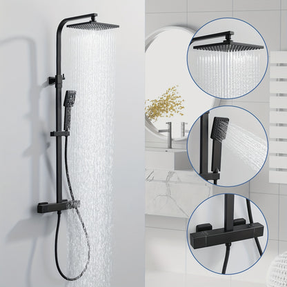 Thermostaatkraan – Thermostatische Douchekraan – Douchekraan – Badkraan – Mengkraan – Roestvrij Staal – Wandmontage – Temperatuurregeling