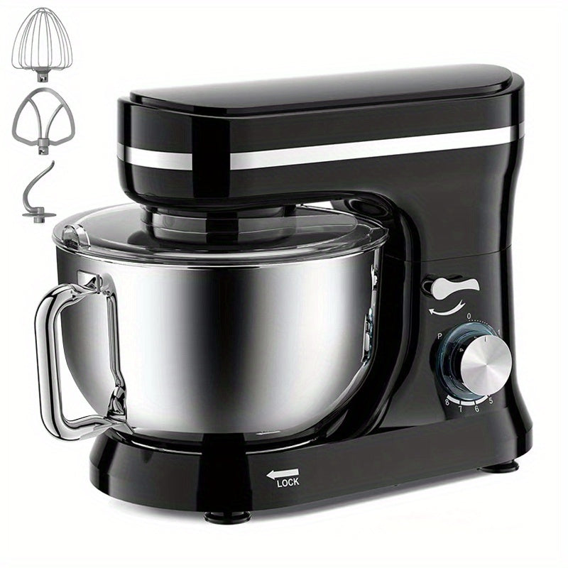 Elektrische Standmixer – Keukenmixer – Deegmixer – Mengmachine – Bakmixer – Zwart – 4,2 Liter Mengkom – 6 Snelheidsstanden Met Kantelbaar Kopstuk En Vergrendeling