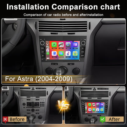 Autostereo – Autoradio – Multimedia Systeem – Double Din – Carplay Android Radio – 7-Inch Touchscreen – Android 15 OS – 6GB RAM 128GB Opslag