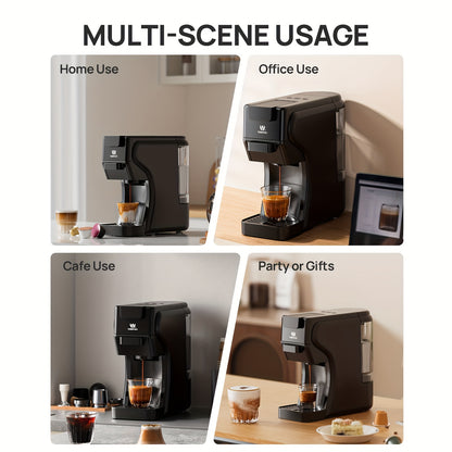 3-in-1 Koffiemachine – Espressozetapparaat – Cappuccinomachine – Latte Macchiato Maker – Capsule Koffiezetter – 19 Bar Drukpomp – Geschikt Voor Dolce Gusto, Nespresso & Gemalen Koffie – Compact Zwart Design