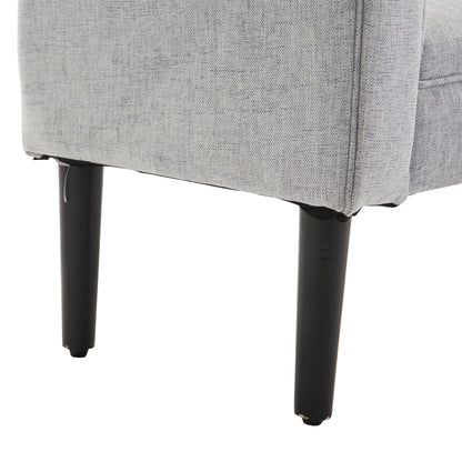 Gevloerde Bank – Loungekruk – Bedbank – Zitbank – Loungebank – Linnen Stof – Comfortabele Foam Vulling – Lichtgrijs 132x45,5x58 cm