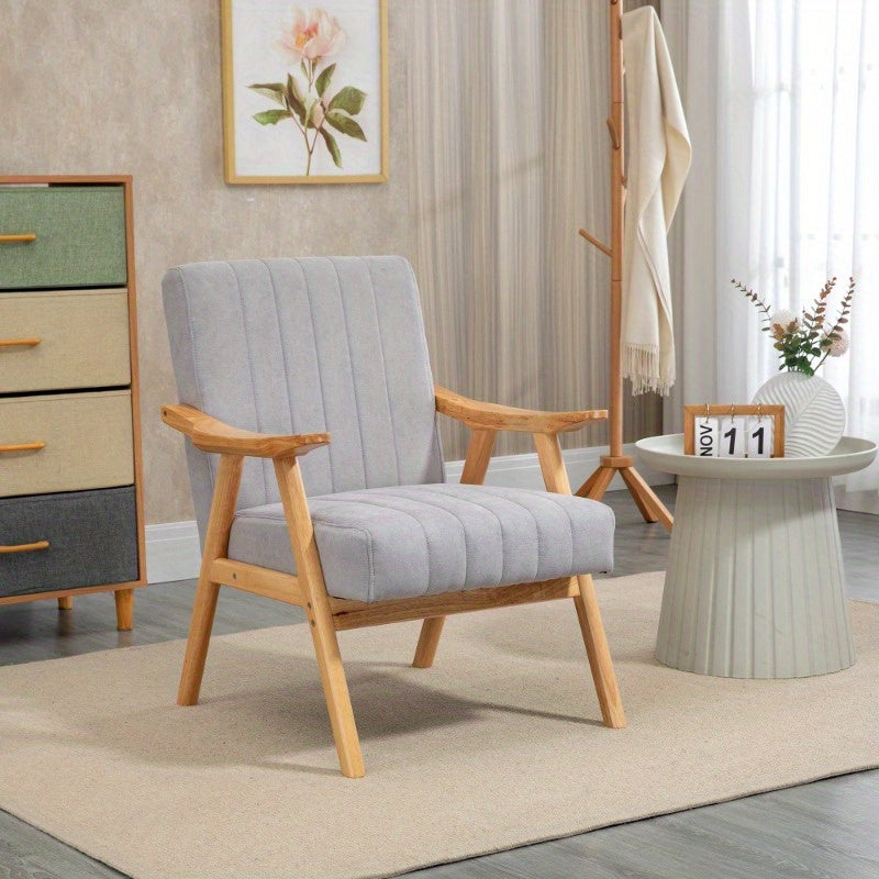 Lounge Fauteuil – Relaxstoel – Armstoel – Zitstoel – Scandinavische Moderne Zithoek – Gevoerde Zitting – Lichtgrijs Metaalframe – Geen Montage – Gemakkelijk Schoon Te Maken